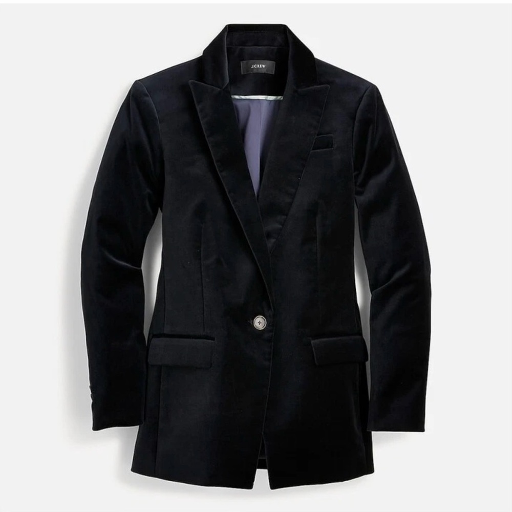 J.Crew Willow Black Velvet Blazer 0 NWT